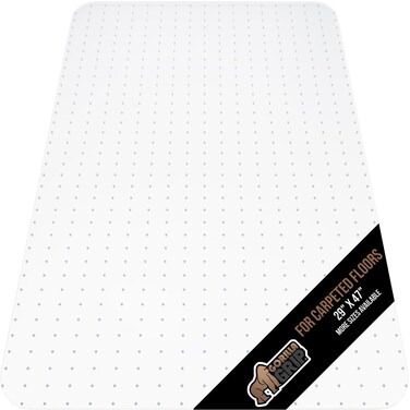 GORILLA GRIP Office Chair Mat for Carpet Floors, Smooth Glide Slip Resistant Under Desk Carpeted Floor Protector, Heavy Duty Plastic Computer Mats for Rolling Work and Gaming Chairs 29"x47", Clear