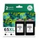 65XL Black Ink Cartridges Replacement for HP Ink 65 XL (HP65 HP65XL Black 2 Pack) Fit for 5055 5000 5052 5010 5070 5014 3755 3700 2600 3772 3752 2652 2655 2622 2640 Printers