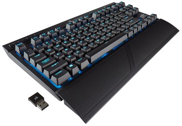 Corsair K63 Wireless Special Edition Mechanical Gaming Keyboard, backlit Ice Blue LED, Cherry MX Red - Quiet &amp; Linear