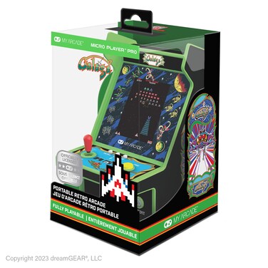My Arcade Galaga Micro Player Pro: Arcade Classics 2 Games in 1, Retro Mini Arcade Machine, Playable 6.75 Inch Collectible, Color Display