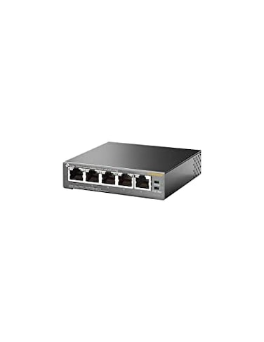 TP-Link TL-SG1005P, 5 Port Gigabit PoE Switch, 4 PoE+ Ports @65W, Desktop, Plug &amp; Play, Sturdy Metal w/ Shielded Ports, Fanless, QoS &amp; IGMP Snooping,black