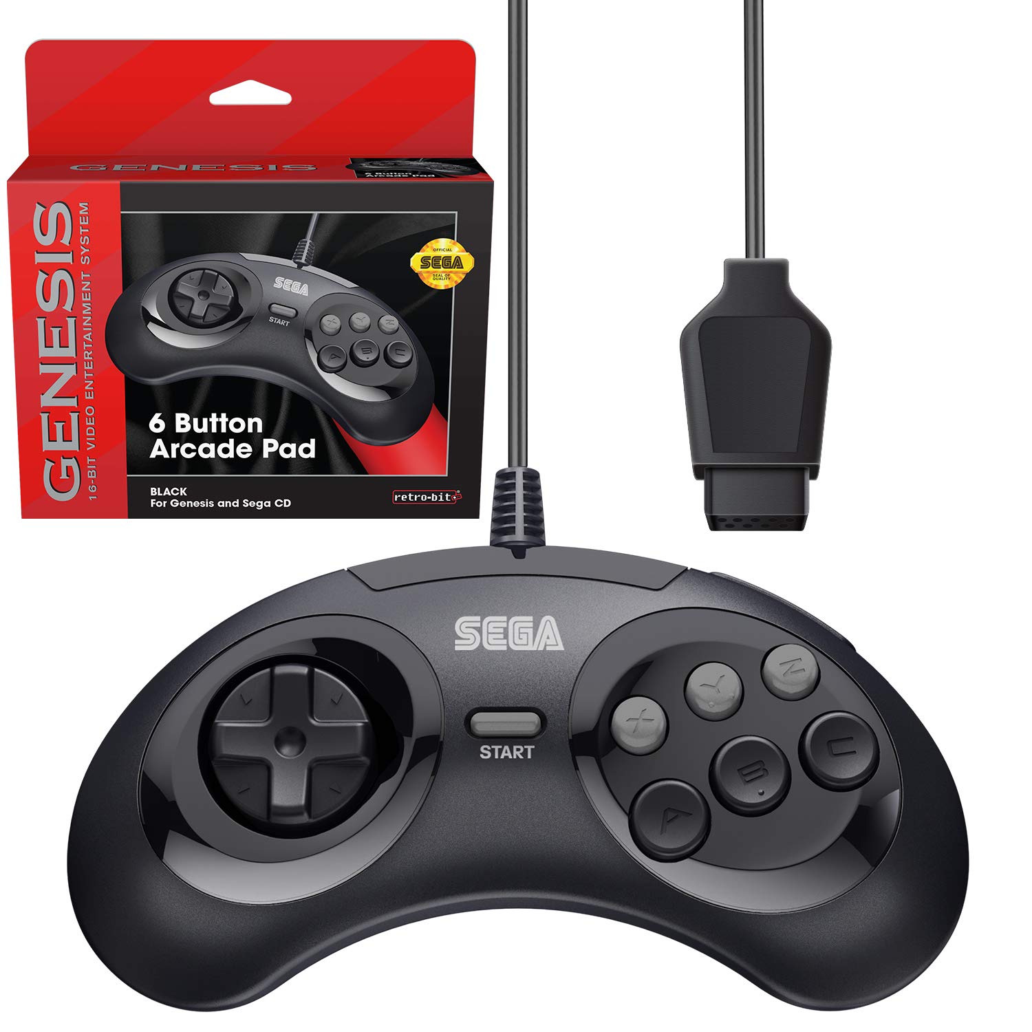 retrobit Retrobit Sega Genesis Controller 6-button Arcade Pad