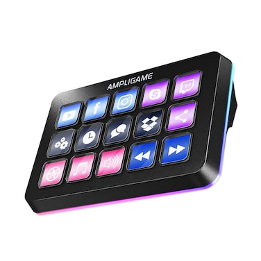 Fifine AmpliGame Stream Controller with 15 Macro Keys, Streaming Keyboard with Trigger Actions in OBS/Twitch/YouTube/Streamlabs, Shortcut Buttons Keypad Works with Mac and PC-D6