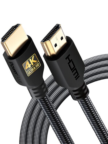 PowerBear 4K HDMI Cable 10 ft   High Speed Hdmi Cables, Braided Nylon &amp; Gold Connectors, 4K @ 60Hz, Ultra HD, 2K, 1080P, ARC &amp; CL3 Rated   for Laptop, Monitor, PS5, PS4, Xbox One, Fire TV, &amp; More