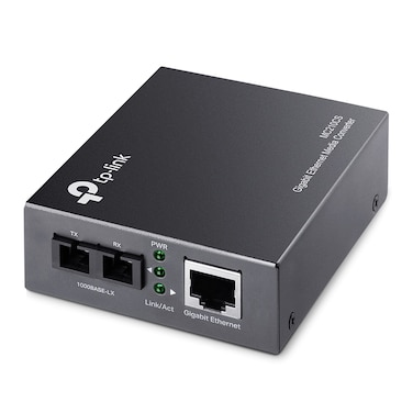 TP-Link Gigabit SFP to RJ45 Fiber Media Converter   Fiber to Ethernet Converter   10/100/1000Mbps RJ45 Port to 1000Base-LX Single-Mode Fiber (MC210CS) Grey