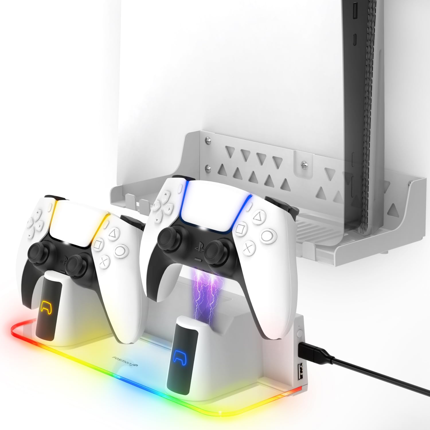 fosmon Fosmon PS5 Wall Mount Kit With Controller Charger Station