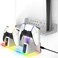 Fosmon PS5 Wall Mount Kit with Fast Charging Controller Charger Station, RGB Light, Metal Stand &amp; Anchors for All PlayStation 5 Models (Slim &amp; Pro)