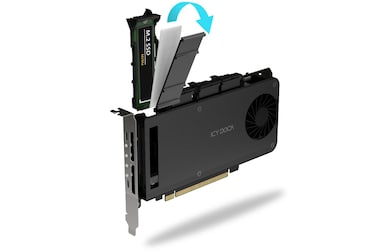 Removable 4 Bay Quad M.2 NVMe SSD to PCIe 4.0 x16 Mobile Rack Enclosure/Adapter Card for PCIe Expansion Slot   ExpressSlot Slide MB204MP-1B