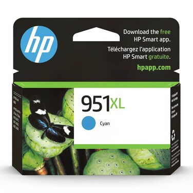 HP 951XL Cyan High-yield Ink Cartridge   Works with HP OfficeJet 8600, HP OfficeJet Pro 251dw, 276dw, 8100, 8610, 8620, 8630 Series   Eligible for Instant Ink   CN046AN