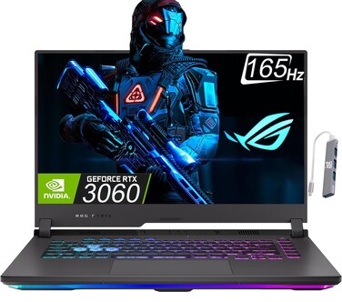 ASUS ROG Strix G15 Gaming Laptop (15.6" 2K 165Hz IPS, AMD Ryzen 7 6800H, 32GB DDR5 RAM, 1TB SSD, GeForce RTX 3060 6GB, (8-core Beat i7-11800H)) RGB Backlit KB, IST Hub, Win 11 Home, Eclipse Gray