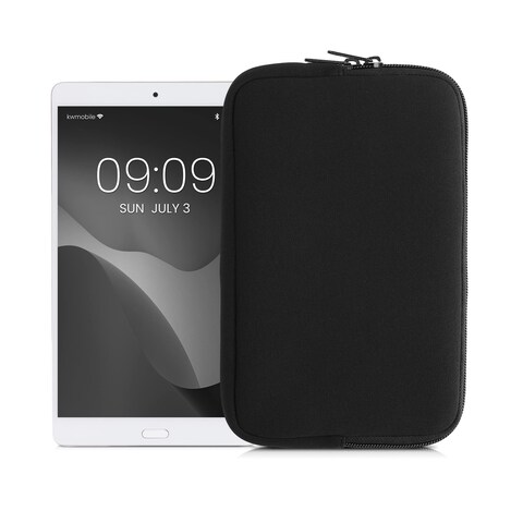kwmobile Neoprene Pouch Compatible with 8&quot;-8,4&quot; Tablet - Universal Sleeve Case Cover with Zipper for Tablet - Black