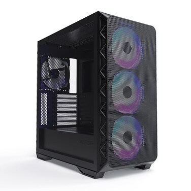 Montech AIR 903 MAX, E-ATX Mid Tower Case, High Airflow, 3X 140mm ARGB PWM &amp; 1x 140mm PWM Fans Pre-Installed, Tempered Glass Side Panel, Mesh Front, Type-C, Support 4090 GPUs, Black