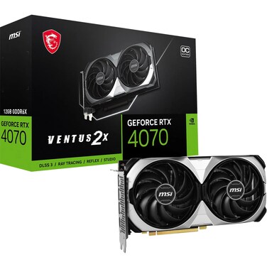 MSI GeForce RTX 4070 Ventus 2X 12G OC Graphics Card - 12 GB GDDR6X (21 GB/s, 192-bit), PCIe 4.0-2 x TORX 4.0 Fans - HDMI 2.1a, DisplayPort 1.4a