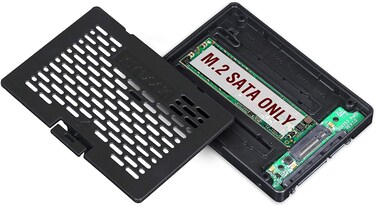 ICY DOCK M.2 SATA SSD (NGFF) to 2.5 Inch SATA III 6Gbps SSD Adapter Hot Swap Enabled (Not NVMe Compatible) - EZConvert MB703M2P-B
