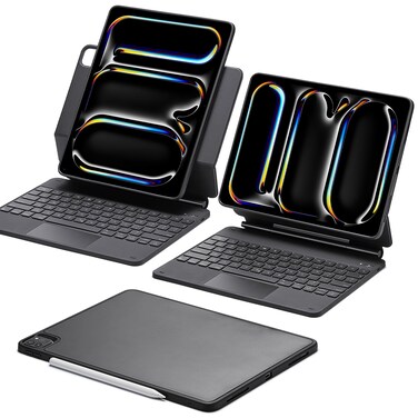 ESR iPad Pro 13 Inch Case with Keyboard (M4, 2024), iPad Pro 13 Keyboard Case with Easy-Set Magnetic Stand, Portrait/Raised Modes for iPad Pro 13 Keyboard, Removable Case, Rebound 360 Series, Black