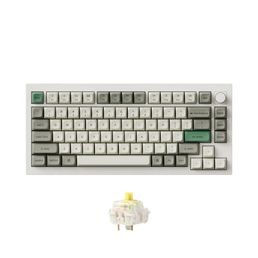 Keychron Q1 Max RGB QMK/VIA Custom Mechanical Keyboard, Full Metal Programmable Knob 2.4 GHz/Bluetooth/Wired Keyboard with Hot-Swappable Gateron Jupiter Banana Switch for Mac Windows Linux - White