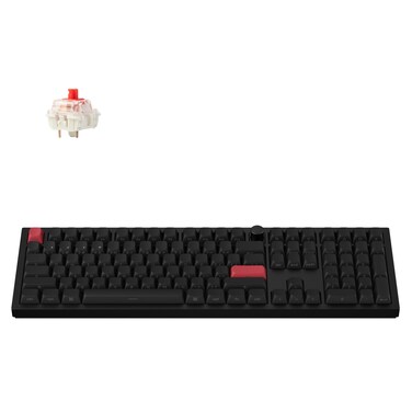 Keychron Q6 Max QMK/Launcher Wireless Bluetooth/2.4 GHz/USB-C Wired Custom Mechanical Keyboard, Full Size Programmable Knob RGB Backlit Hot-Swappable Gateron Red Switch for Mac Windows Linux - Black