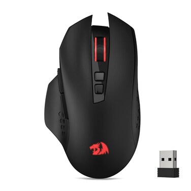 Redragon M656 Gainer Wireless Gaming Mouse, 4000 DPI 2.4Ghz Wireless Mouse w/ 5 DPI Levels, 7 Macro Buttons, Red LED Backlit &amp; Pro Software/Drive Supported, for PC/Mac/Laptop