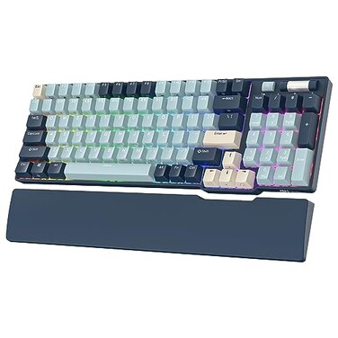 RK ROYAL KLUDGE RK96 RGB Limited Ed, 90% 96 Keys Wireless Triple Mode BT5.0/2.4G/USB-C Hot Swappable Mechanical Keyboard w/Wrist Rest, Software Support &amp; Massive Battery, RK Yellow Switch
