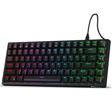 RK ROYAL KLUDGE RK84 Wired RGB 75% Hot Swappable Mechanical Keyboard, 84 Keys Tenkeyless TKL Gaming Keyboard w/Programmable Software and High-Capacity Battery, RK Red Switch
