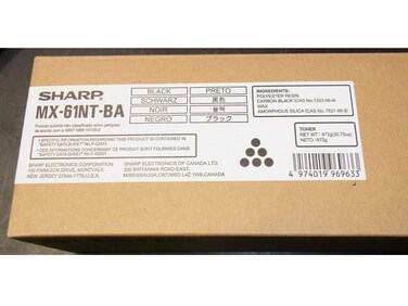 Sharp MX-61NT-BA MX-2651 MX-3051 MX-3071 MX-3551 MX-3571 MX-4051 MX-4071 Toner Cartridge (Black) in Retail Packaging