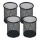 SNOW COOLER Pen Holder Mesh Pencil Holder Metal Pen Holder Cup Pencil Cup Holder for Desk Office Pen Organizer Black, 4 Pack