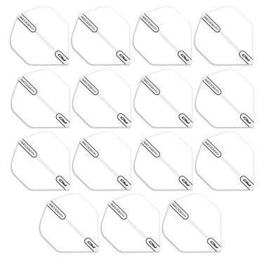RED DRAGON Hardcore White Extra Thick Standard Dart Flights - 5 Sets Per Pack (15 Dart Flights in Total)