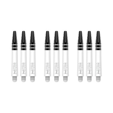 Red Dragon Nitrotech Short Shafts - Solid White - 3 Sets per Pack (9 shafts in Total) &amp; Red Dragon Checkout Card