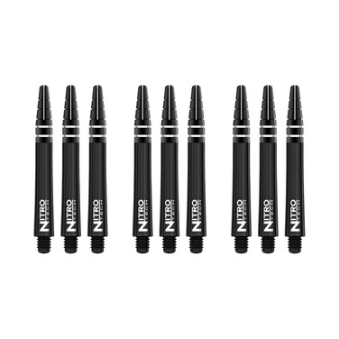 Red Dragon Nitrotech Medium Shafts - Solid Black - 3 Sets per Pack (9 shafts in Total) &amp; Red Dragon Checkout Card