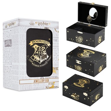 Harry Potter Jewelry Box, Musical Box Storage with Spinning Hogwarts Crest