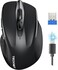 TECKNET Wireless Mouse Rechargeable, 2.4G USB-A Silent Mouse, Quiet Click, 6 Adjustable 4800 DPI, Cordless Computer Mouse, Ergonomic Mouse for Laptop, 6 Buttons Mouse for Chromebook, Ergo Grip - Black