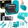 Orzly Switch Lite Accessories Bundle - Case &amp; Screen Protector for Nintendo Switch Lite Console, USB Cable, Games Holder, Grip Case, Headphones, Thumb-Grip Pack &amp; More (Gift Pack - Turquoise Blue)