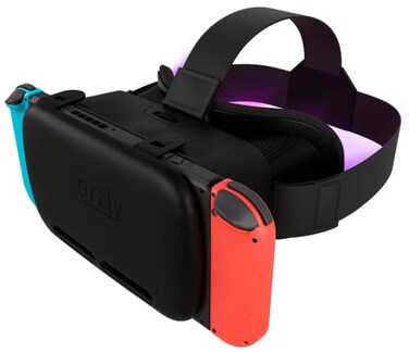 Orzly VR Headset Designed for Nintendo Switch &amp; Switch OLED Console with Adjustable Lens for a Virtual Reality Gaming Experience and for Labo VR - Black - Gift Boxed Edition