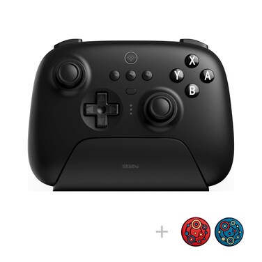 8Bitdo Ultimate Bluetooth Controller with Charging Dock, 2.4g Wireless Pro Gamepad with Back Buttons, Hall Joystick, Motion Controls and Turbo Function for Switch, Steam Deck &amp; PC Windows (Black)