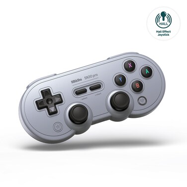 8Bitdo SN30 Pro Bluetooth Controller, Hall Effect Joystick Update, Compatible with Switch, PC, macOS, Android, Steam Deck &amp; Raspberry Pi (Gray)