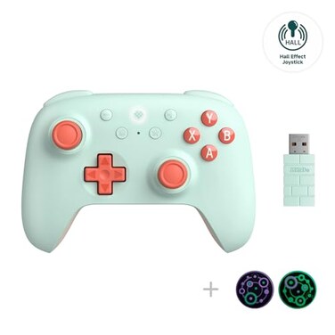 8Bitdo Ultimate 2C Hall Effect Joysticks and Hall Triggers Wireless Controller for Windows PC and Android, with Remappable L4/R4 Bumpers, Turbo function &amp; Rumble vibration (Mint)