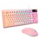 RGB Pink Gaming Keyboard and Mouse Combo,87 Keys Gaming keyboard Wired RGB Backlit Gaming Keyboard Mechanical Feeling with RGB 7200 DPI Pink Gaming Mouse Set for PC MAC PS4 Xbox Laptop
