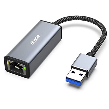 BENFEI USB 3.0 to Gigabit Ethernet Adapter Compatible for MacBook, Surface Pro, PC with Windows11/10/8/7, XP, Vista, Mac[Aluminium Shell&amp;Nylon Cable]