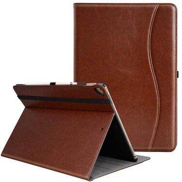 ZtotopCase for iPad Pro 12.9 Inch Case 2017/2015 (Old Model,1st &amp; 2nd Generation), Premium PU Leather Business Folio Cover with Auto Wake/Sleep, Document Card Slot, Multiple Viewing Angles,Brown