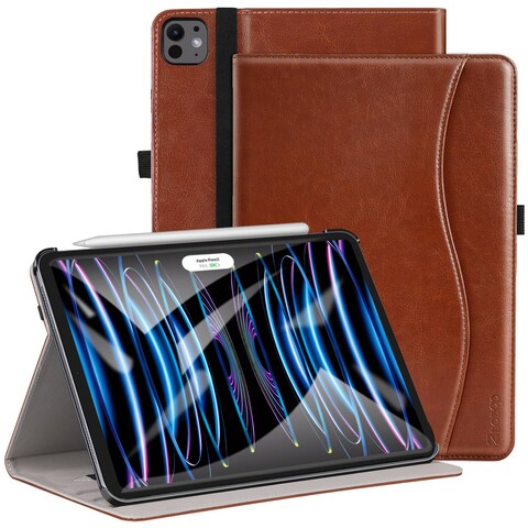 ZtotopCases for iPad Pro 12.9 Inch Case 6th/5th/4th/3rd Generation 2022/2021/2020/2018 Premium Leather Smart Folio Cover, Auto Wake/Sleep, Support 2nd Gen Pencil Charging, Multi Viewing Angles, Brown