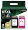 Ankink Remanufactured 67XL Ink Cartridge Replacement for HP Ink 67 XL 67XXL hp67xl Black/Color Combo Pack for DeskJet 4155e 4152 2855e 2755e 4155 2700 4100 Envy 6000 6400 6055 6452 Printer (2 Pack)