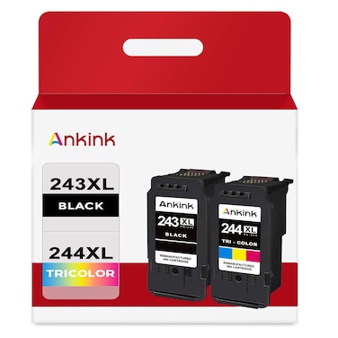 Ankink Compatible Ink Cartridge Replacement for Canon 243 244 243XL 244XL PG-243 CL-244 XL Cartridges (Black and Color 2-Pack) Fit for TR4520 MG2522 TS3322 TR4522 TS3122 MX490 MX492 MG2922 Printer