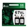 Ankink Remanufactured Ink Cartridge Replacement for HP 67XL Ink 67 XL (2-Pack Black) use with 2700 2700e 2855e 2752 2742 2755 4100 4100e 4152 4155e 6000 6055 6400 6458e 6455e Printer
