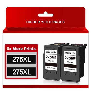 Ankink Remanufactured Ink Cartridge Replacement for Canon 275XL PG-275 PG275 PGI275 XL (Black, 2-Pack) use with TS3522 TR4720 TR4700 TR4722 TS3500 TS3520 Printer BK