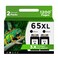 65XL Black Remanufactured Ink Cartridge Replacement for HP Ink 65 HP65 XL Black Combo Pack HP65XL for 5000 5055 5052 5014 5010 5070 3755 3700 3772 3752 2622 2652 2655 2600 2640 Printer,BK 2-Pack