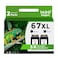 67XL Black Remanufactured Ink Cartridge Replacement for HP 67XL Ink 67 HP67 XL (BK,2-Pack) to 2700 2700e 2752 2742 2755 4100 4100e 4152 4155 4155e 6000 6055e 6055 6400 6458 6458e 6455e Printer,HP67XL