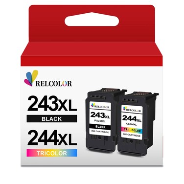 243 244 XL Compatible Ink Cartridge Replacement for Canon 243 244 PG-243XL CL-244XL PG243 CL244 (Black and Color, 2-Pack) Fit for MX490 MX492 MG2522 MG2922 TR4520 TR4522 TS3322 TS3122 TS202 Printer