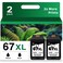 67XL Black Ink Cartridge Replacement for HP 67 Black Ink Cartridge HP67 XL HP67XL for 2700 2700e 2752 2752e 2742e 2755e 4100 4100e 4152e 4155e 6000 6055e 6400 6458 6458e 6455e Printer(2 Pack)