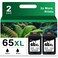 65XL Black Ink Cartridge Replacement for HP 65 Black Ink Cartridge HP65 XL HP65XL for 5000 5055 3755 3700 3772 3722 2600 2622 3752 2652 2655 2640 5052 5010 Printer (2 Pack)