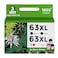 63XL Ink Cartridge Combo Pack (2 Black and 1 Color, 3-Pack) Replacement for HP Ink 63 XL HP63 to Envy 4520 4512 4510 Officejet 4650 5258 5200 3830 5255 4655 4652 5252 Deskjet 3630 3632 2132 Printer